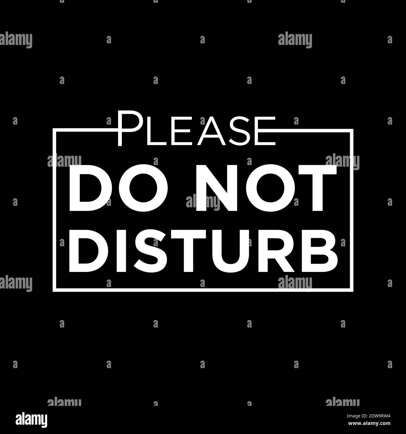 Bitte nicht stören auf einem schwarzen Hintergrund Vektor Stock Vektor