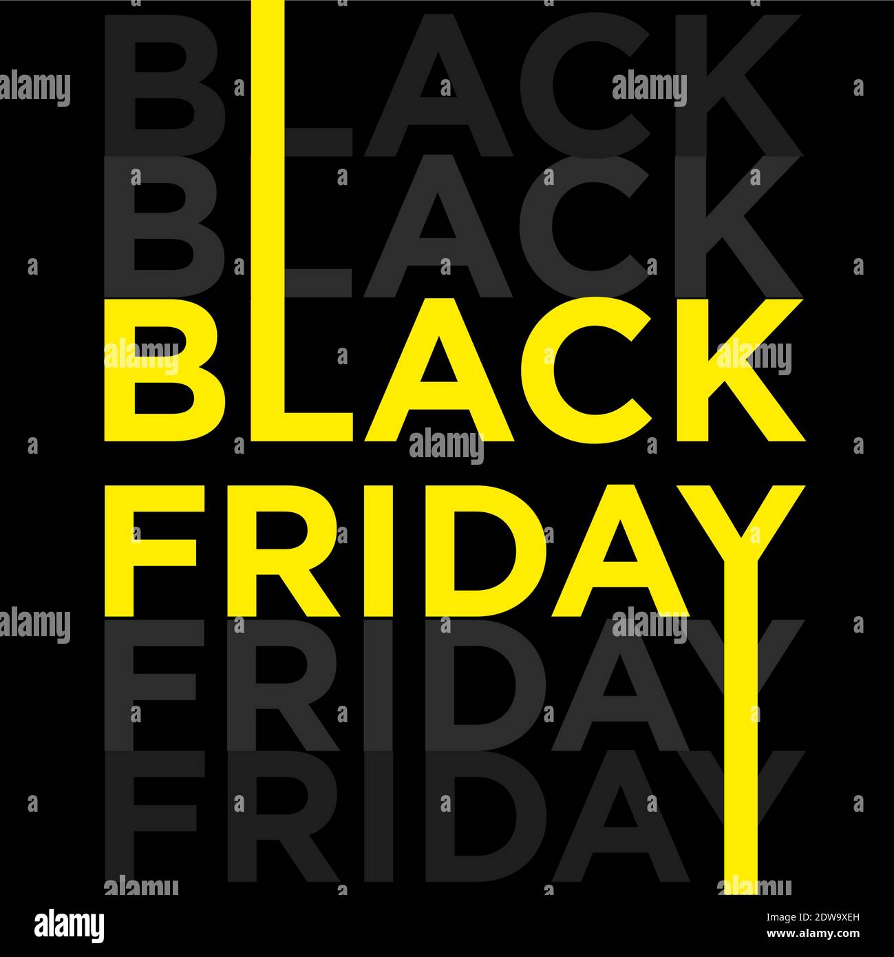 Abstrakt Black Friday Vektor mit weißen Buchstaben. Stock Vektor