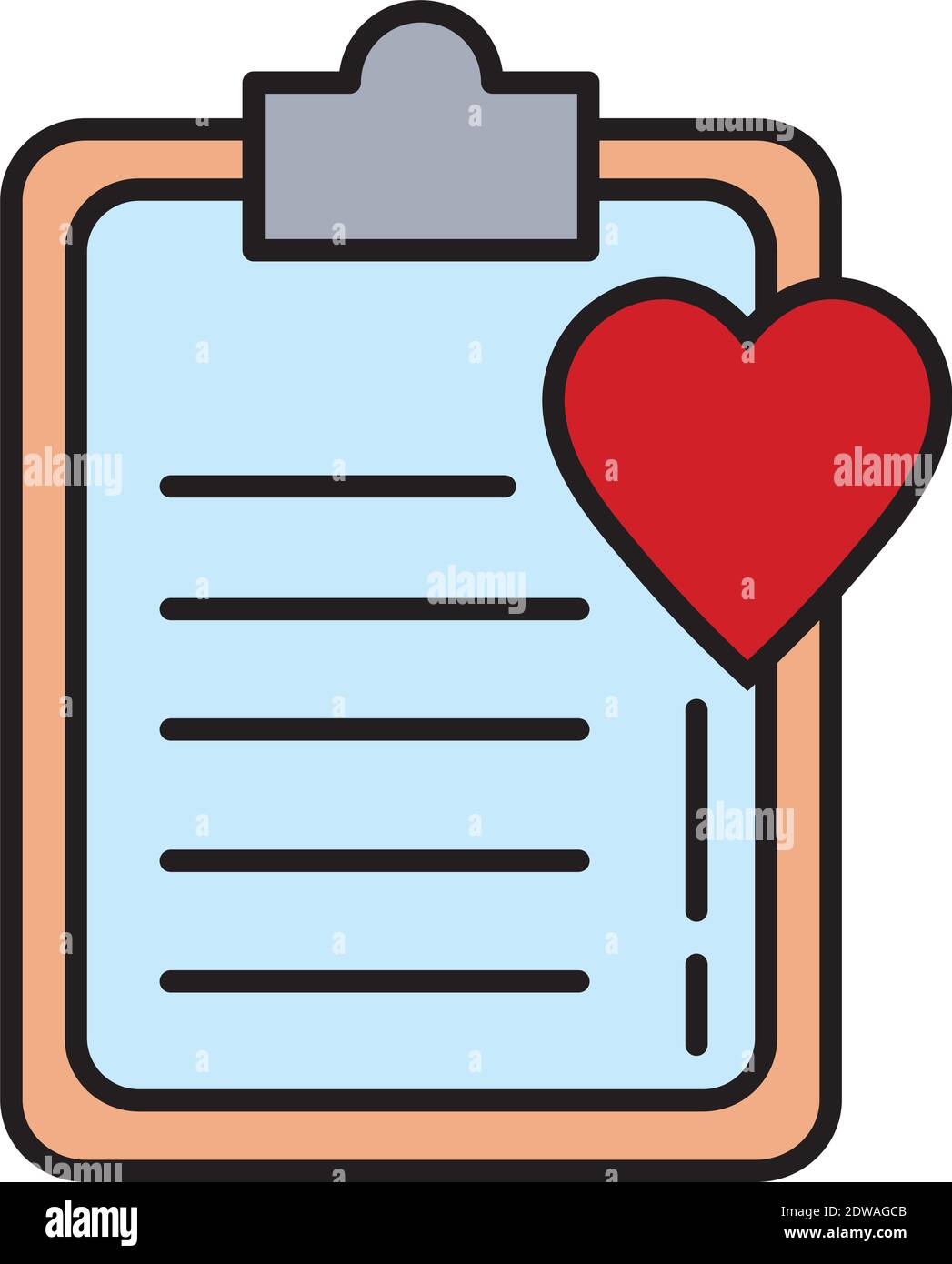 Herzkardiologie mit Checklistenzeile und Stilissymbol Stock Vektor