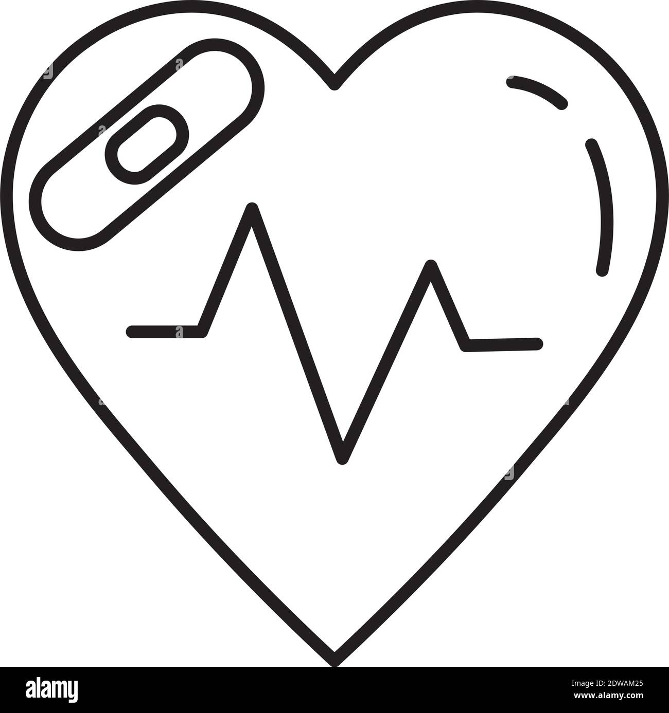 Herzkardiologie mit Symbol für die kuren Binden-Linien Stock Vektor