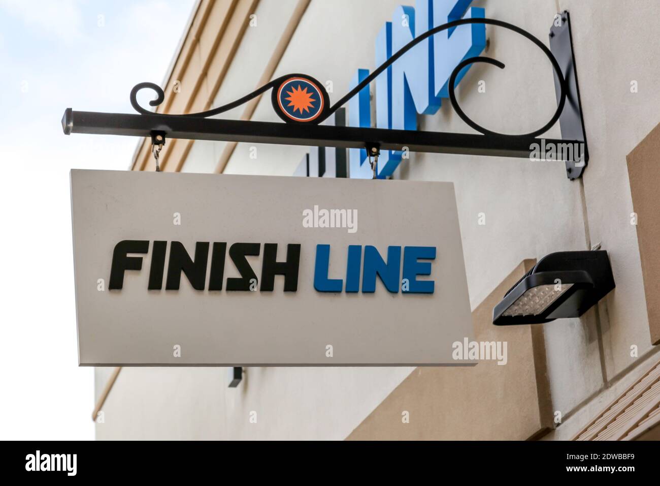 Finish Line Store Schild in Orlando, Florida, USA. Stockfoto