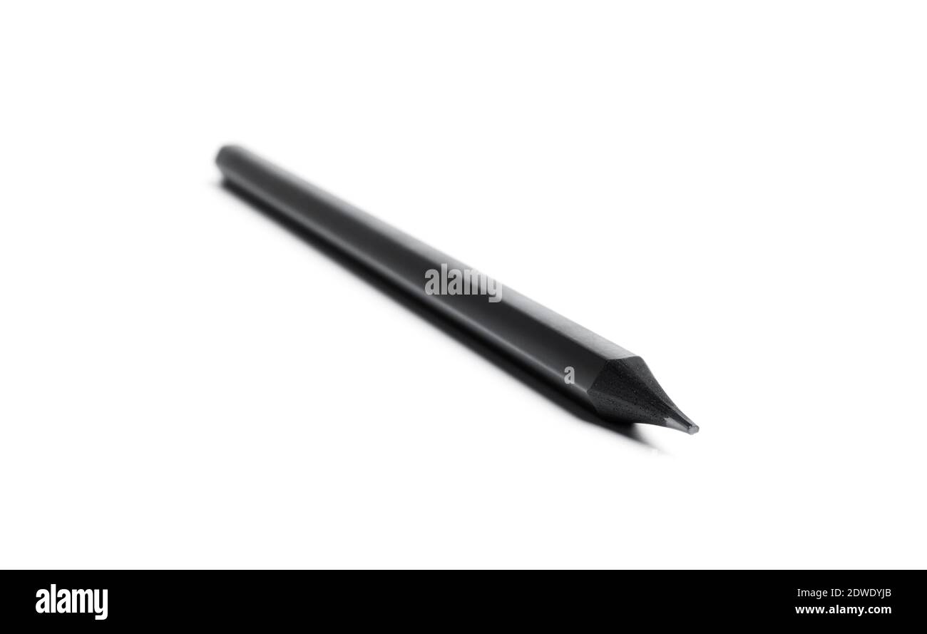 Schwarzer Bleistift auf weißem Hintergrund. Hochwertige Fotos Stockfoto