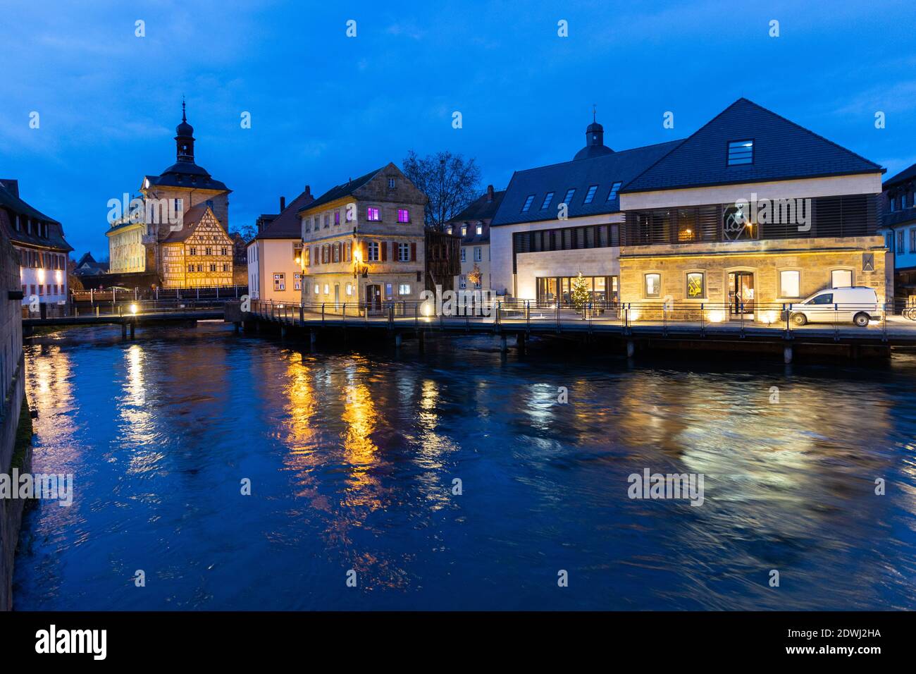 Bamberg Mühlviertel am Abend, Deutschland Stockfoto