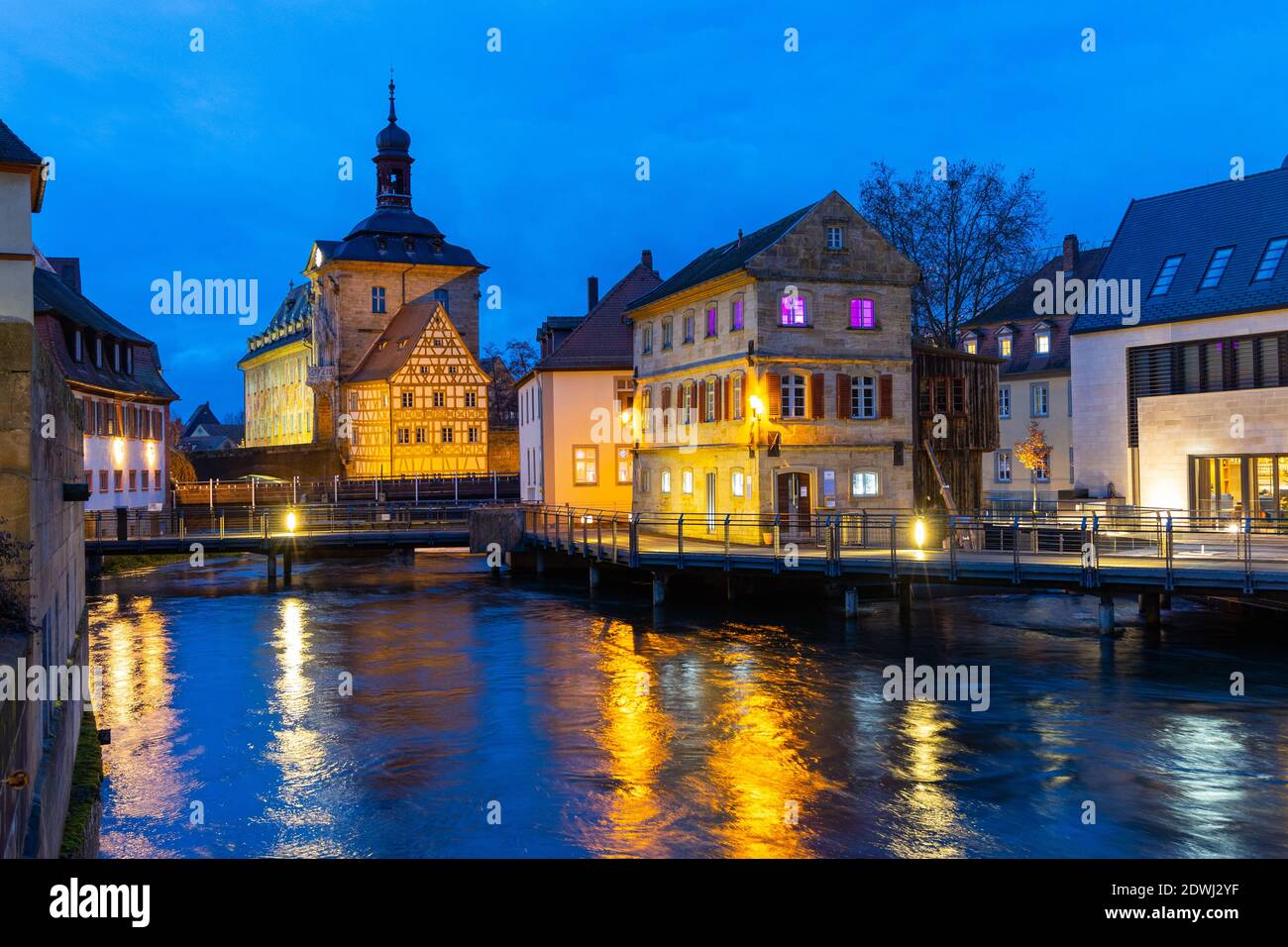 Bamberg Mühlviertel am Abend, Deutschland Stockfoto