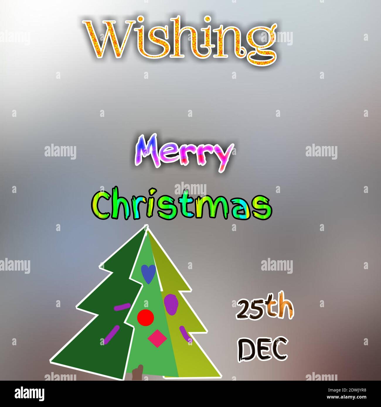 Weihnachtsgrüßen Illustration mit Hilfe von Grafiken Bearbeitung und Formatierung gemacht. Stockfoto