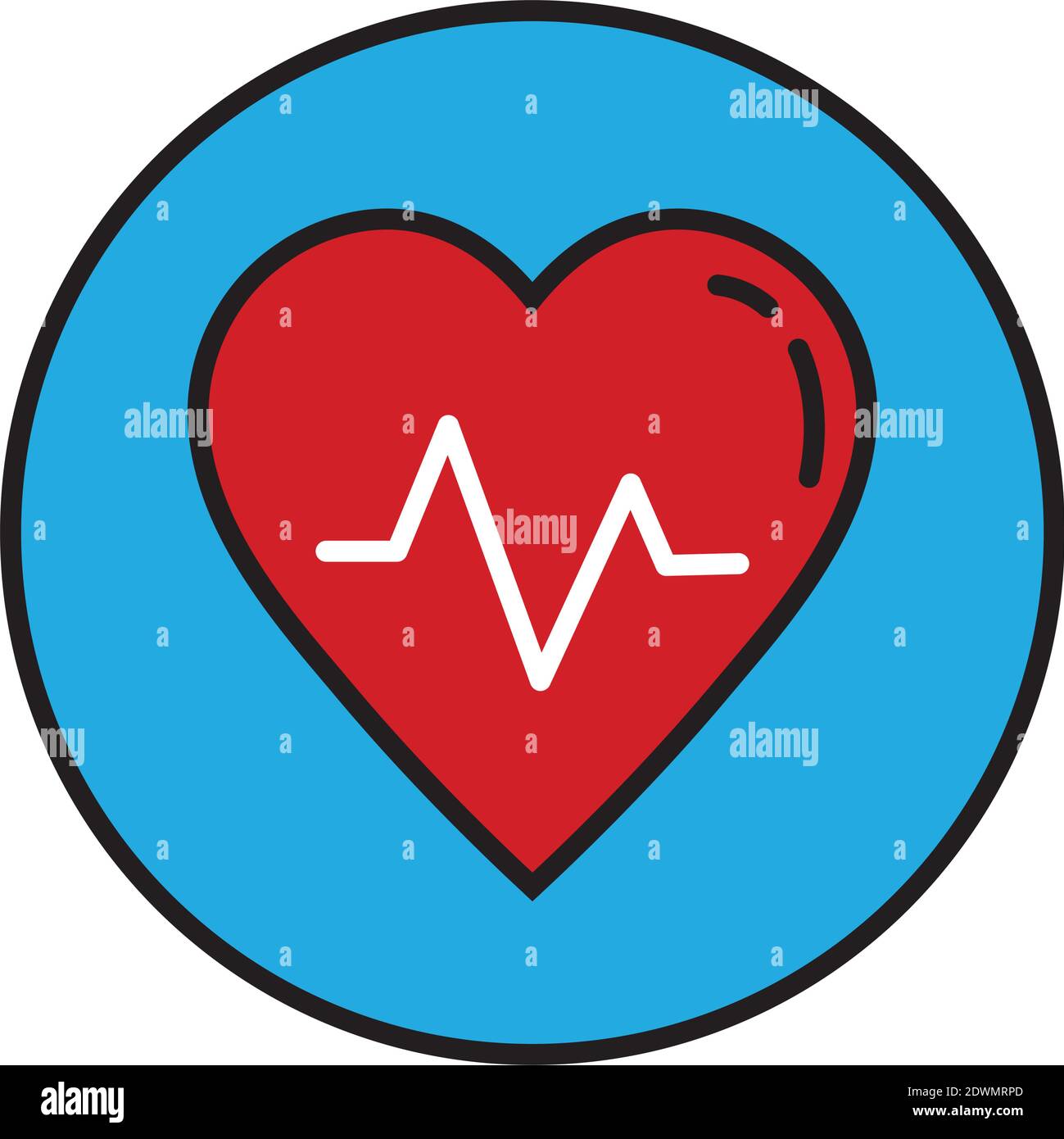 Symbol für Linie und Füllart der Herzkardiologie Stock Vektor