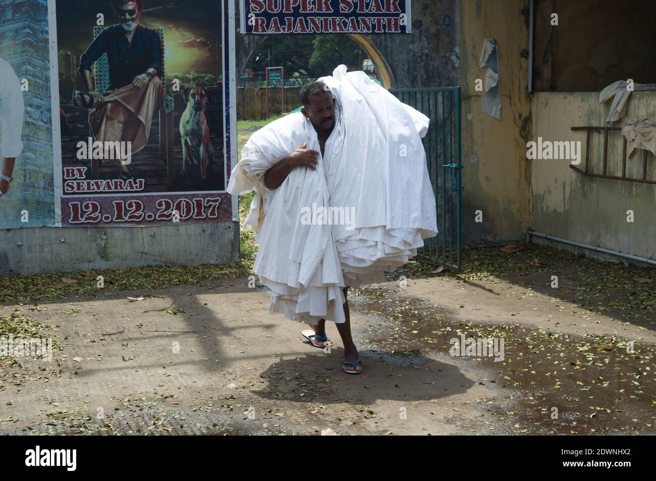 Wäschereiarbeiter bei Dhobi Khana - Cochin, Indien Stockfoto
