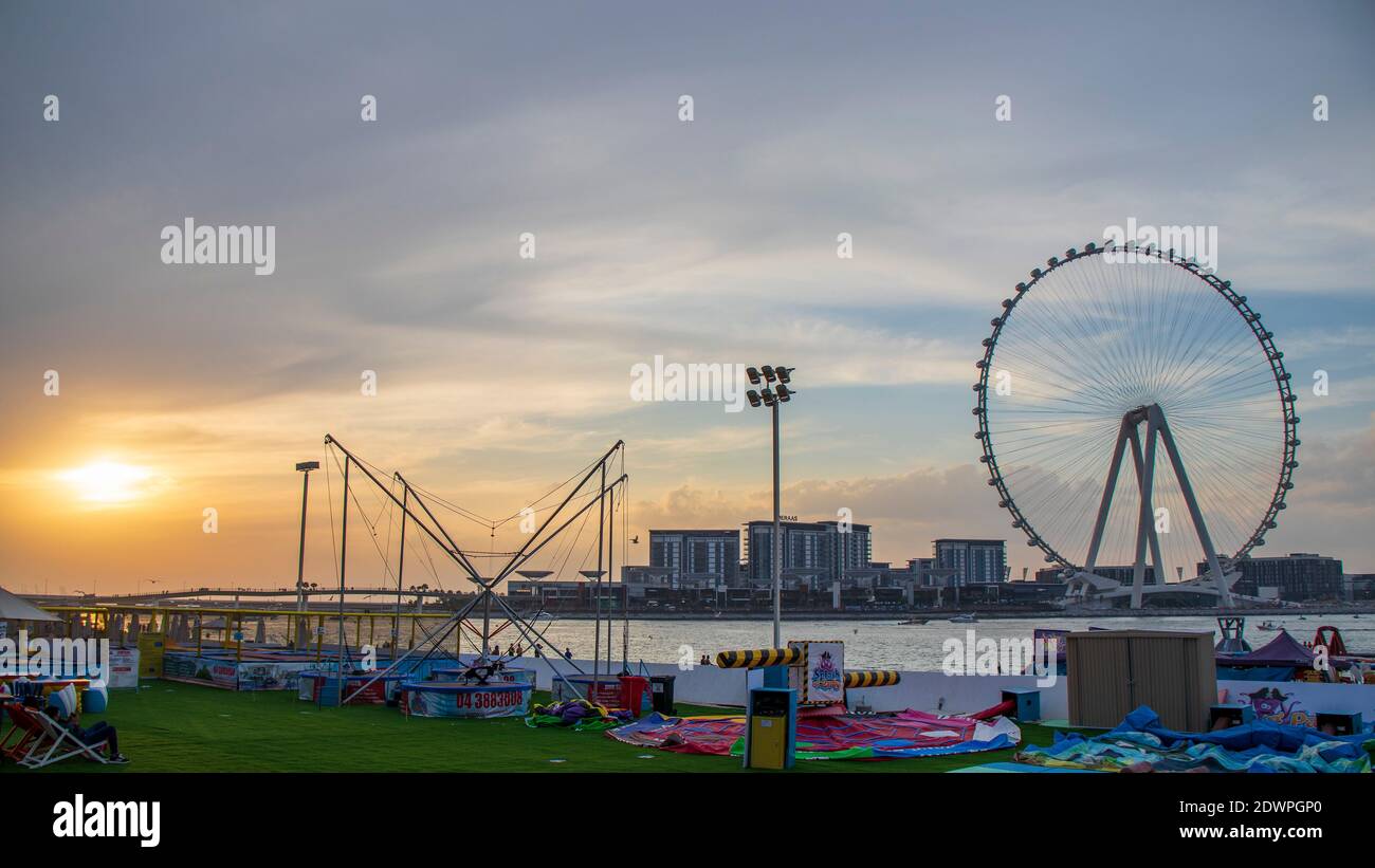 Das höchste Riesenrad der Welt Ain Dubai, in Blue Waters bei Meraas in Dubai, VAE Stockfoto