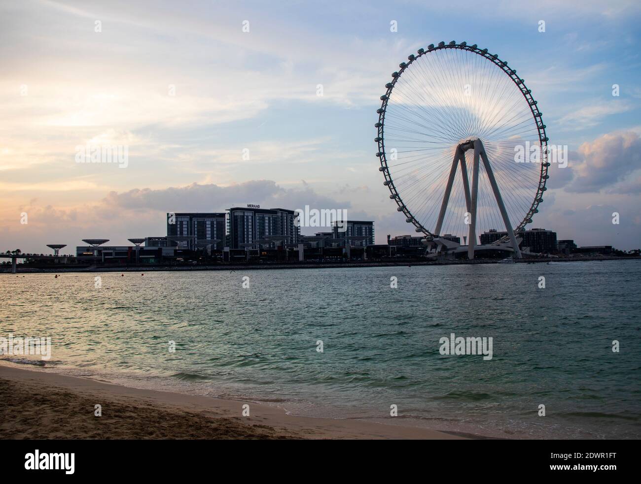 Das höchste Riesenrad der Welt Ain Dubai, in Blue Waters bei Meraas in Dubai, VAE Stockfoto