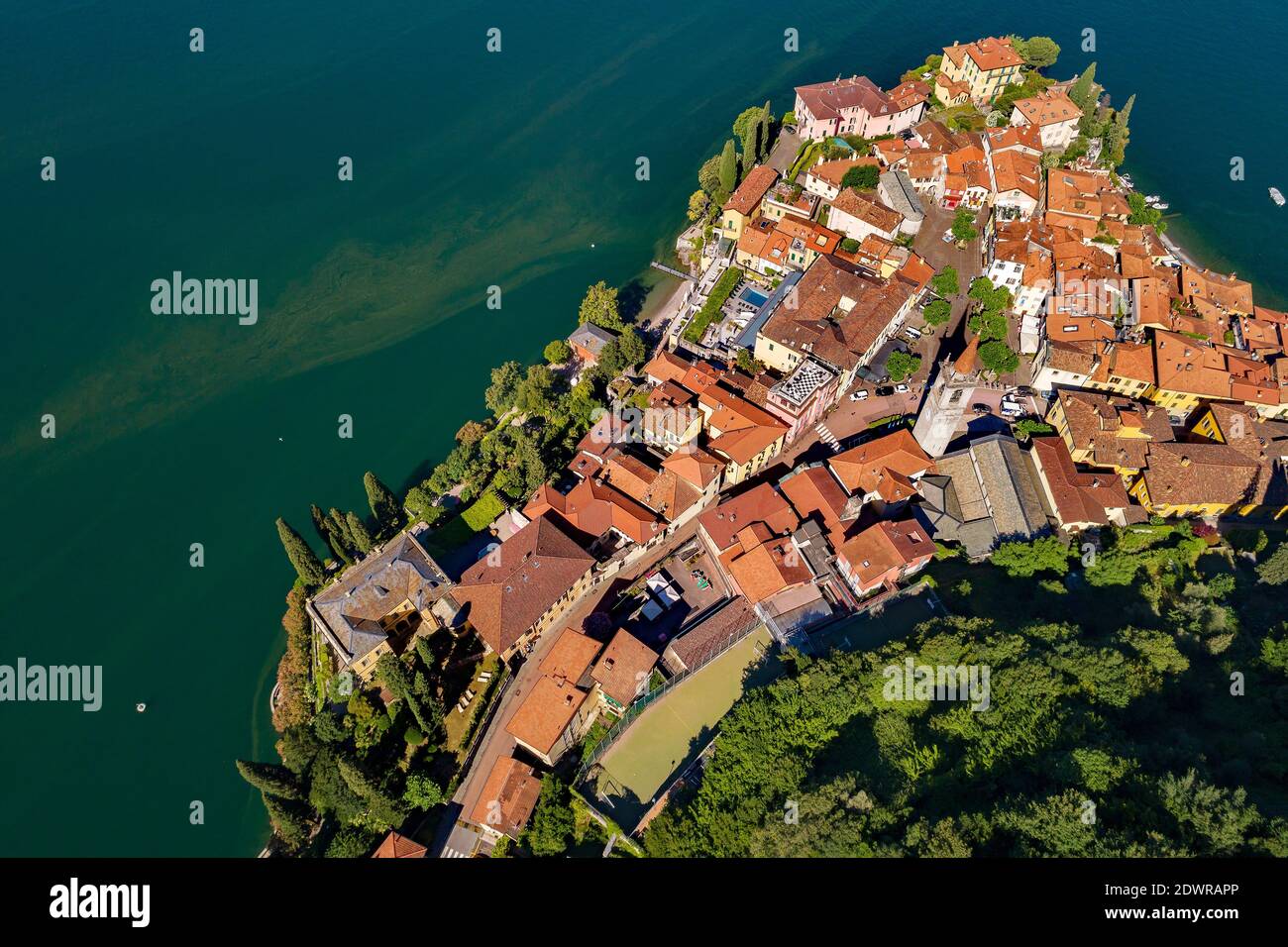 Varenna, Comer See (IT), Luftbild Stockfoto