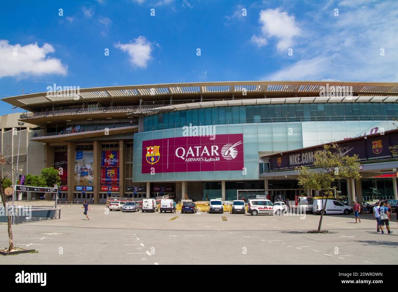 Europa, Spanien, Stadion Camp Nou, Stadion des FC Barcelona Football Club. Mit einer Kapazität von 99,354 Plätzen ist Camp Nou das größte Stadion in Europa und Th Stockfoto
