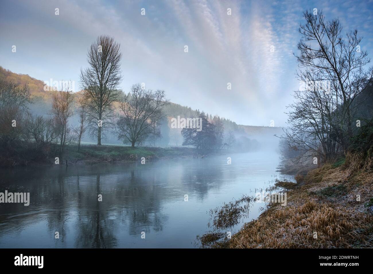 Der Fluss Wye bei Brockweir. Stockfoto
