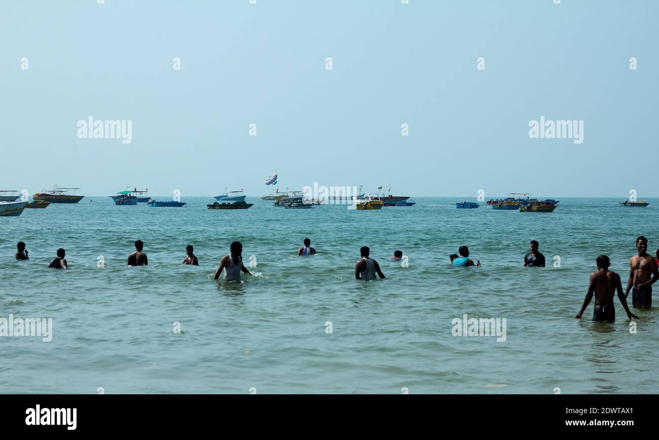Ein Tag voller Spaß an einem Goa Beach Stockfoto