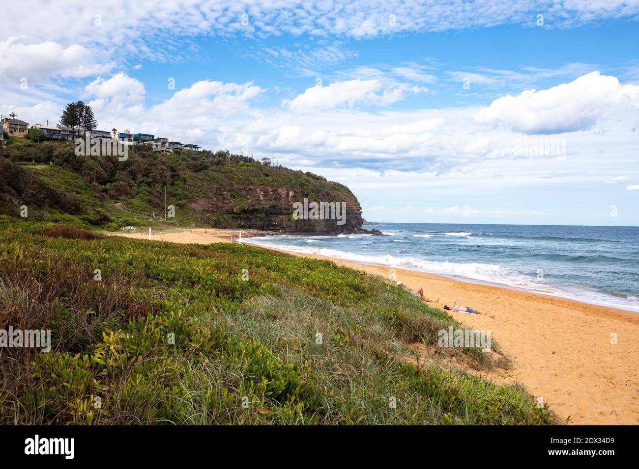 Newport Beach einer der nördlichen Strände von Sydney an einem Sommertag, aber der Strand ist ruhig wegen der ca. 19 Lockdown, Sydney, Australien Stockfoto