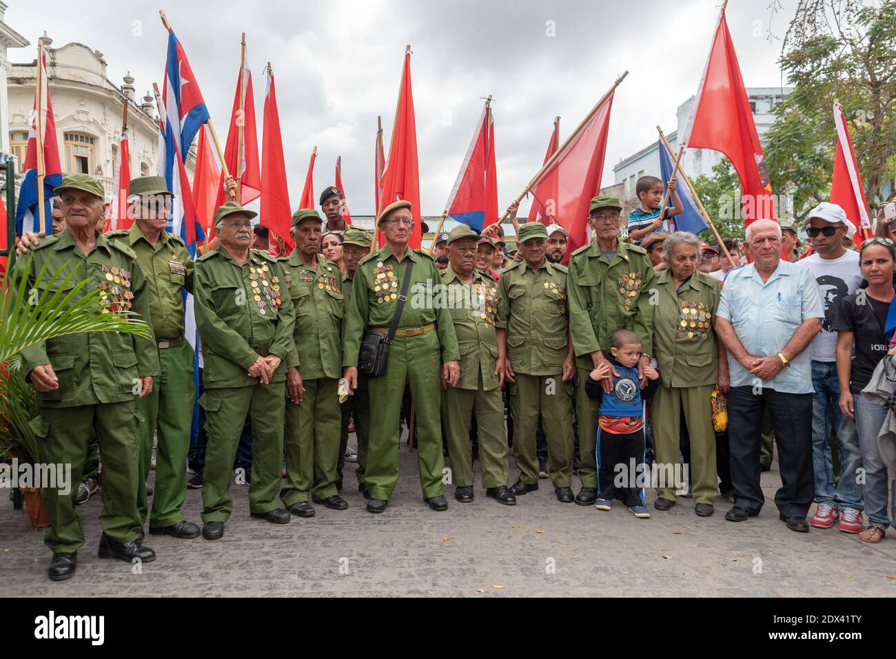 Kubanische Helden während der 'Caravana de la Victoria', Santa Clara, Kuba-6. Januar 2019 Stockfoto