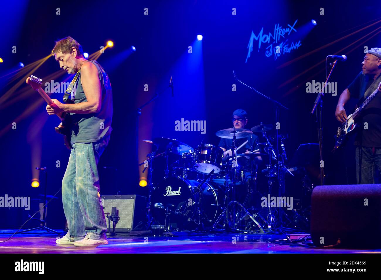 Chris Rea konzertiert am 05. Juli 2014 im Montreux Jazz Festival, Schweiz. Foto von Loona/ABACAPRESS.COM Stockfoto