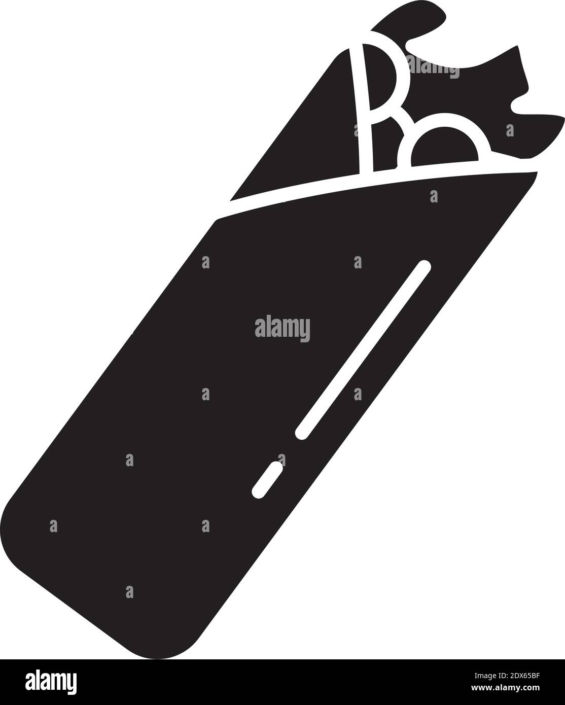 mexikanische Burrito Lebensmittel Silhouette Stil Symbol Vektor Illustration Design Stock Vektor