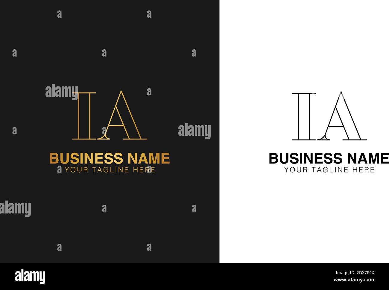 IA I EINE anfängliche Basis abstrakt moderne minimal kreative Logo, Vektor-Vorlage Bild. Luxus-Logo, anfängliches Logo. Stock Vektor