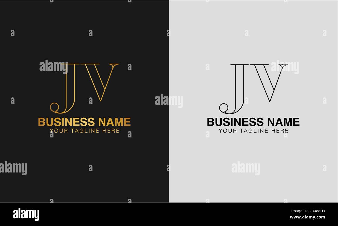 JV J V anfängliche abstrakte moderne minimal kreative Logo, Vektor-Vorlage Bild. Luxus-Logo-Logo, anfängliches Logo. Stock Vektor