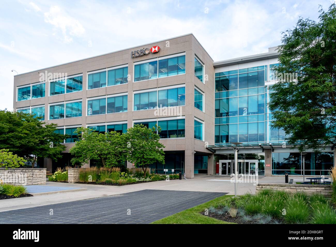 Toronto, Kanada – 7. August 2019: Unterzeichnung des HSBC-Geschäftsgebäudes in Toronto, Kanada. Stockfoto