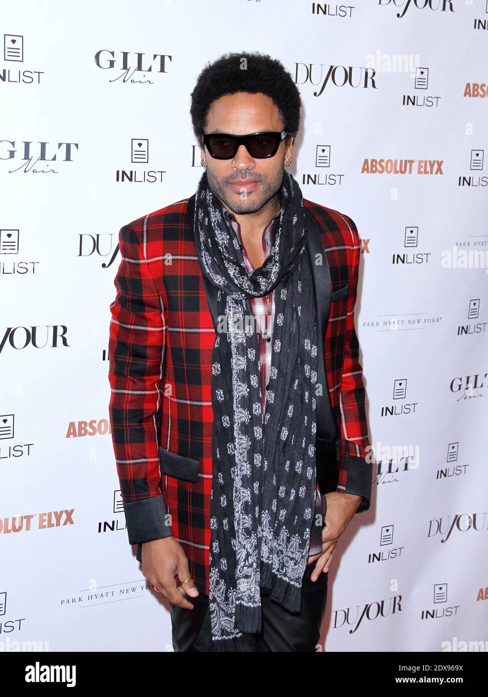 Lenny Kravitz scheint am 22. September 2014 im Park Hyatt New York Hotel in New York City, NY, USA, sein Album Strut und sein Cover des DuJour Magazine zu feiern. Foto von Donna ward/AABACAPRESS.COM Stockfoto