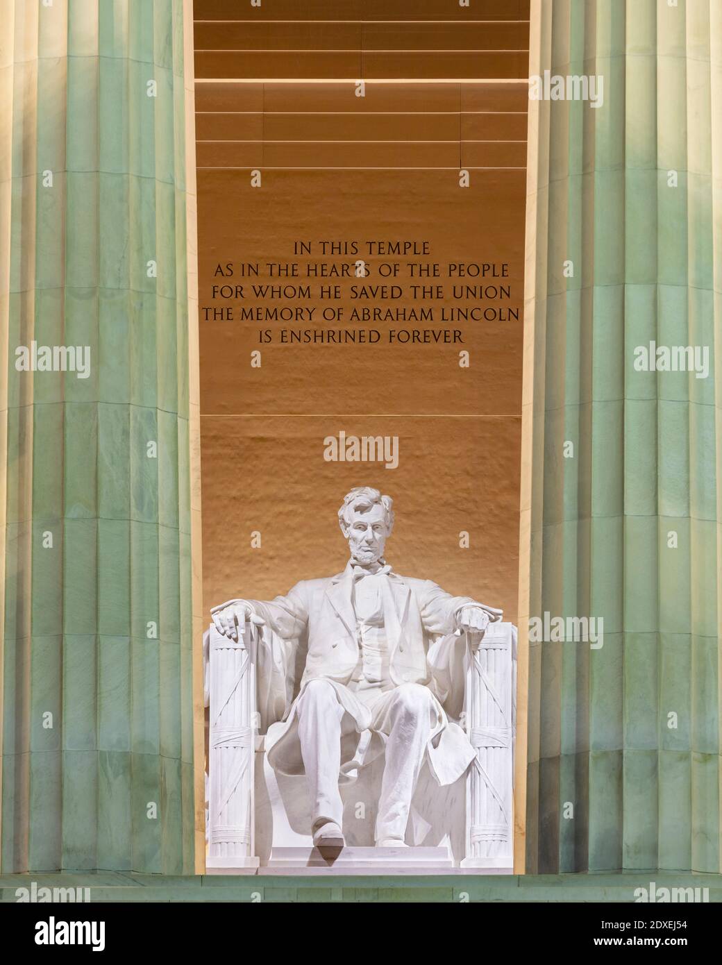 USA, Washington DC, Statue von Abraham Lincoln im Lincoln Memorial Stockfoto