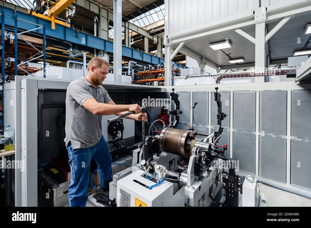 Know-how Reparatur Maschine im Stand im Werk Stockfoto
