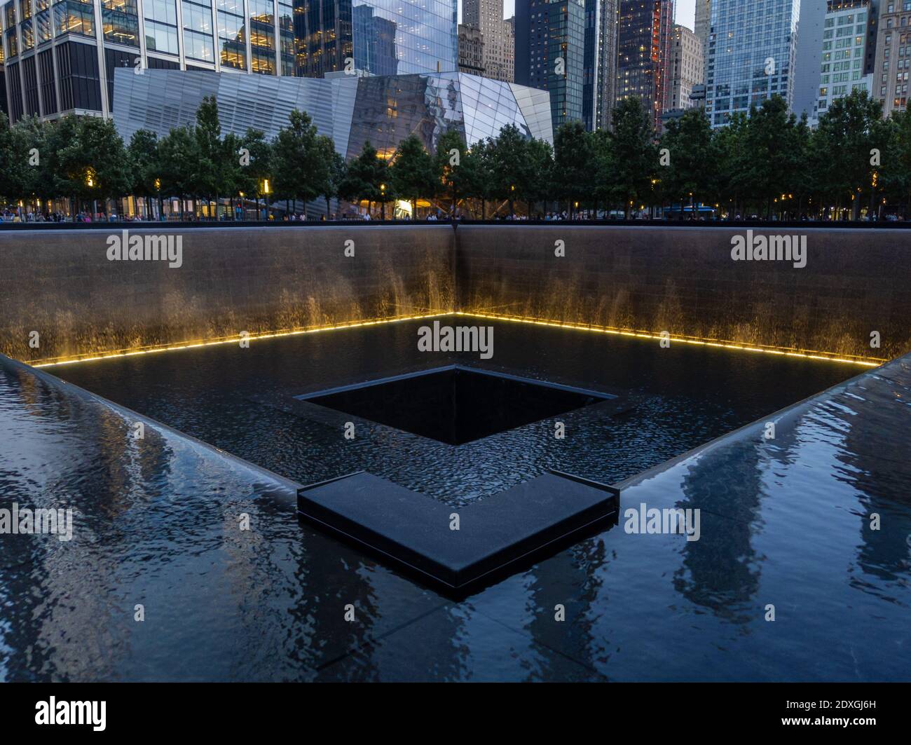 9/11 Gedenkstätte am Ground Zero des World Trade Centers Stockfoto