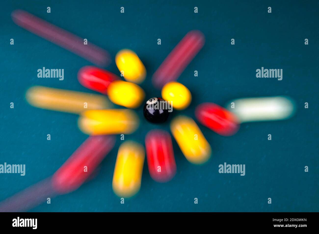 8-Ball Billard oder englisches Billard Stockfoto