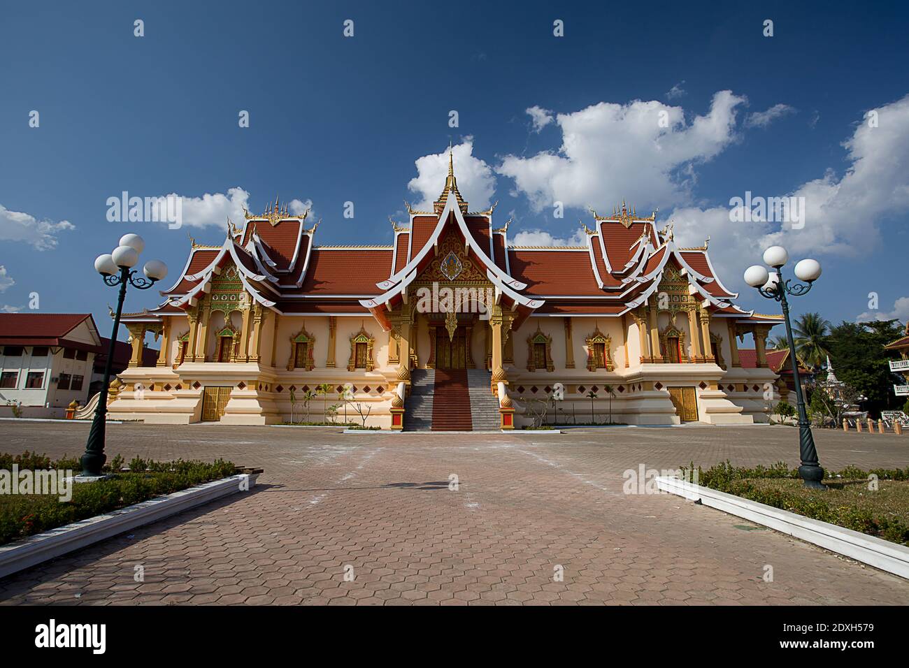 Tempel (Wat Pha That Luang), Vientiane, Laos Stockfoto