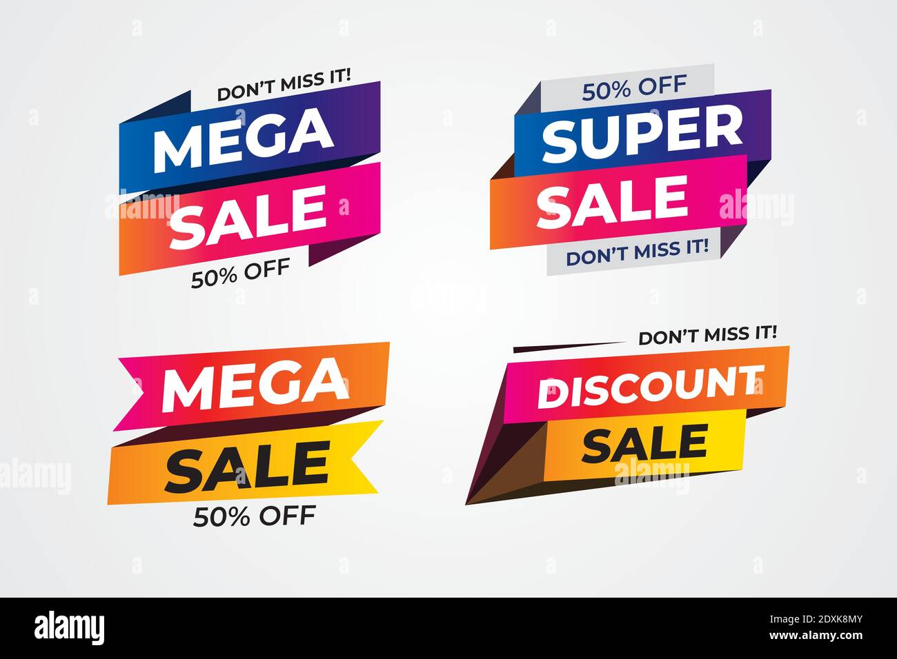 Preisschild und bieten Bänder Stock Vektor