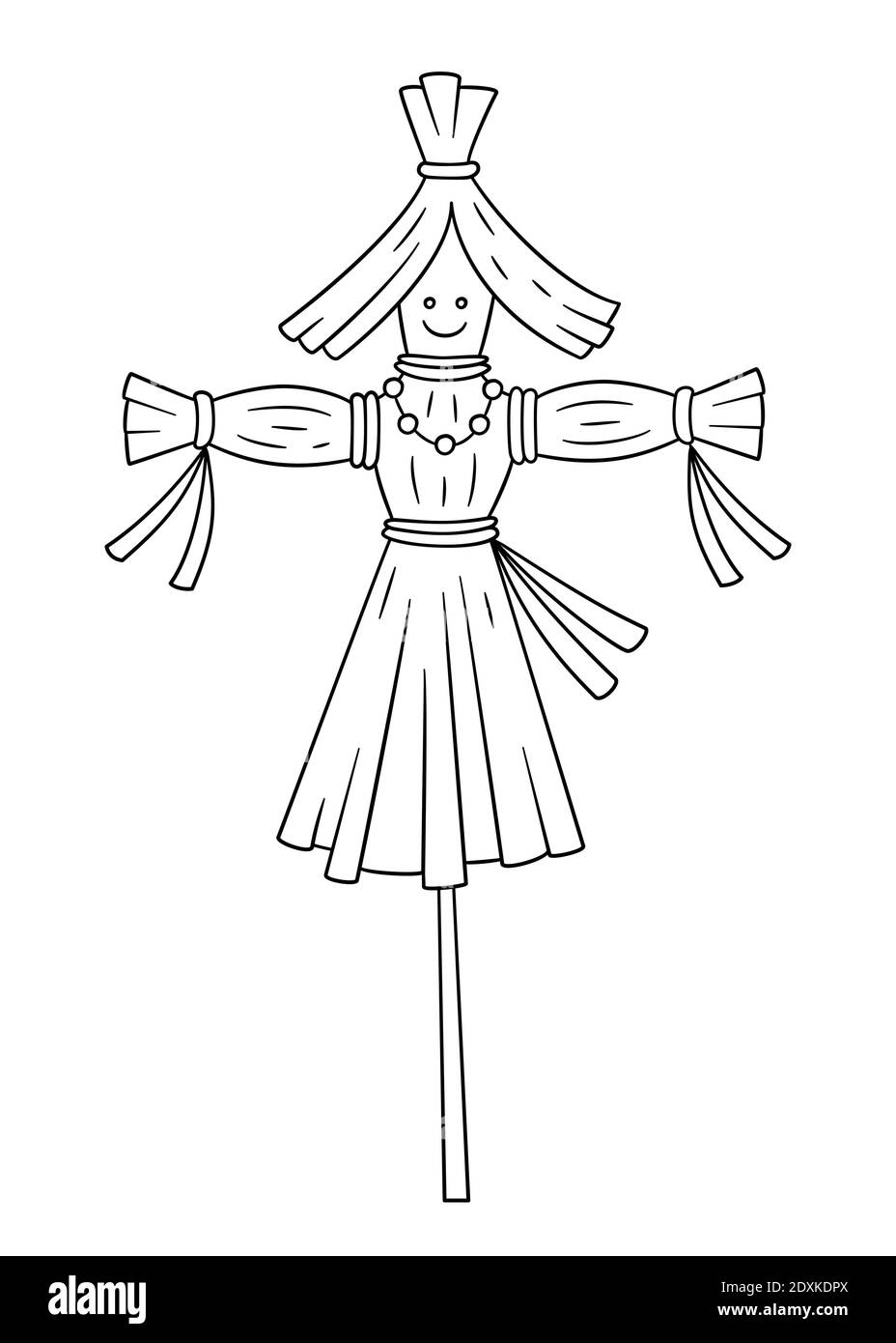 Vogelscheuche des Winters als Symbol der Maslenitsa oder Pancake Woche Fasching. Stock Vektor