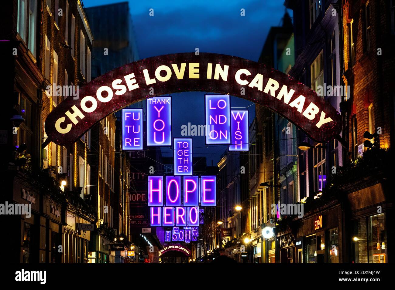 2020 Carnaby Street Christmas Lights Stockfoto