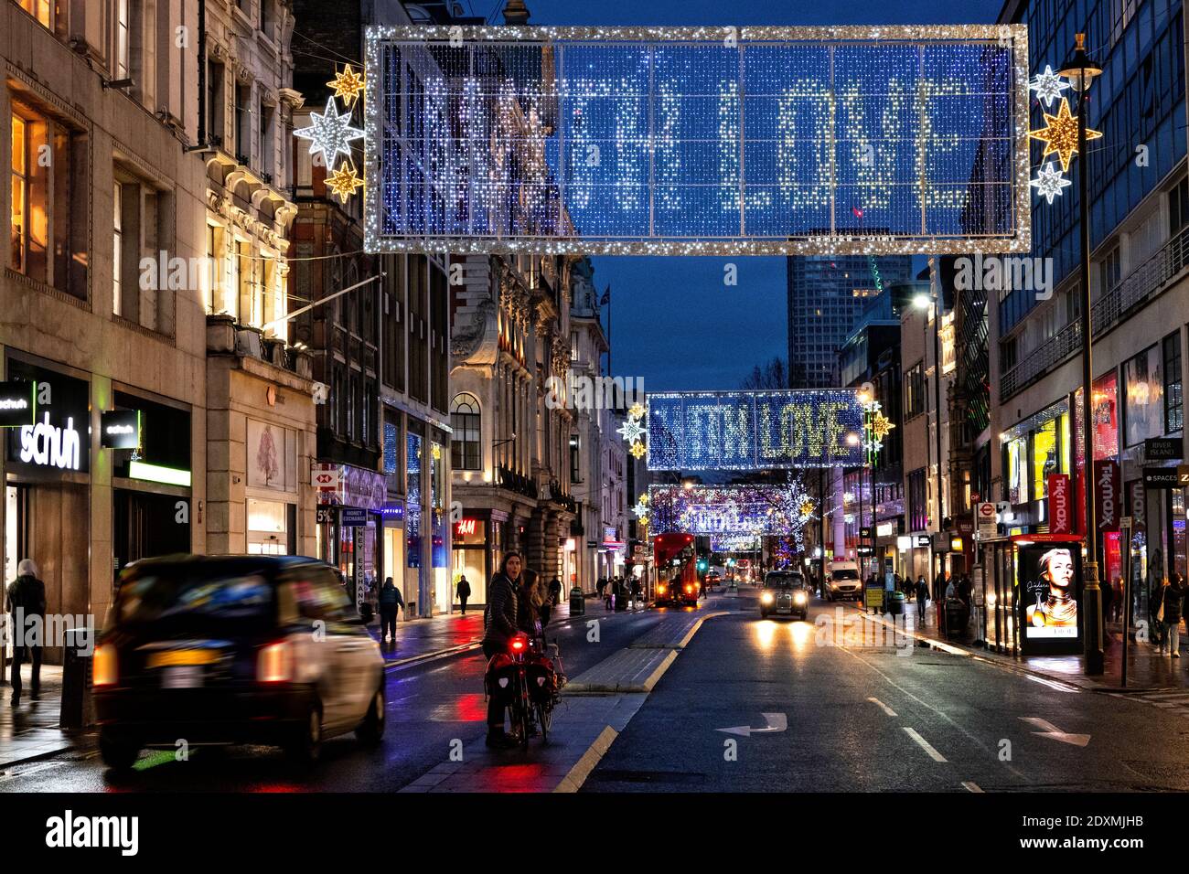 2020 Oxford Street Weihnachtsbeleuchtung Stockfoto