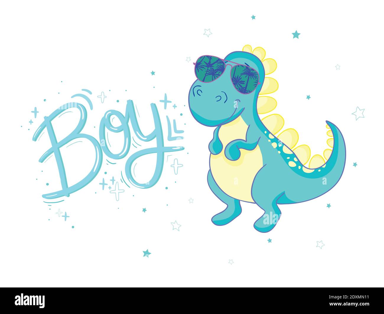 Niedliche Dinosaurier-Illustration als Vektor für Baby-T-Print Stock Vektor