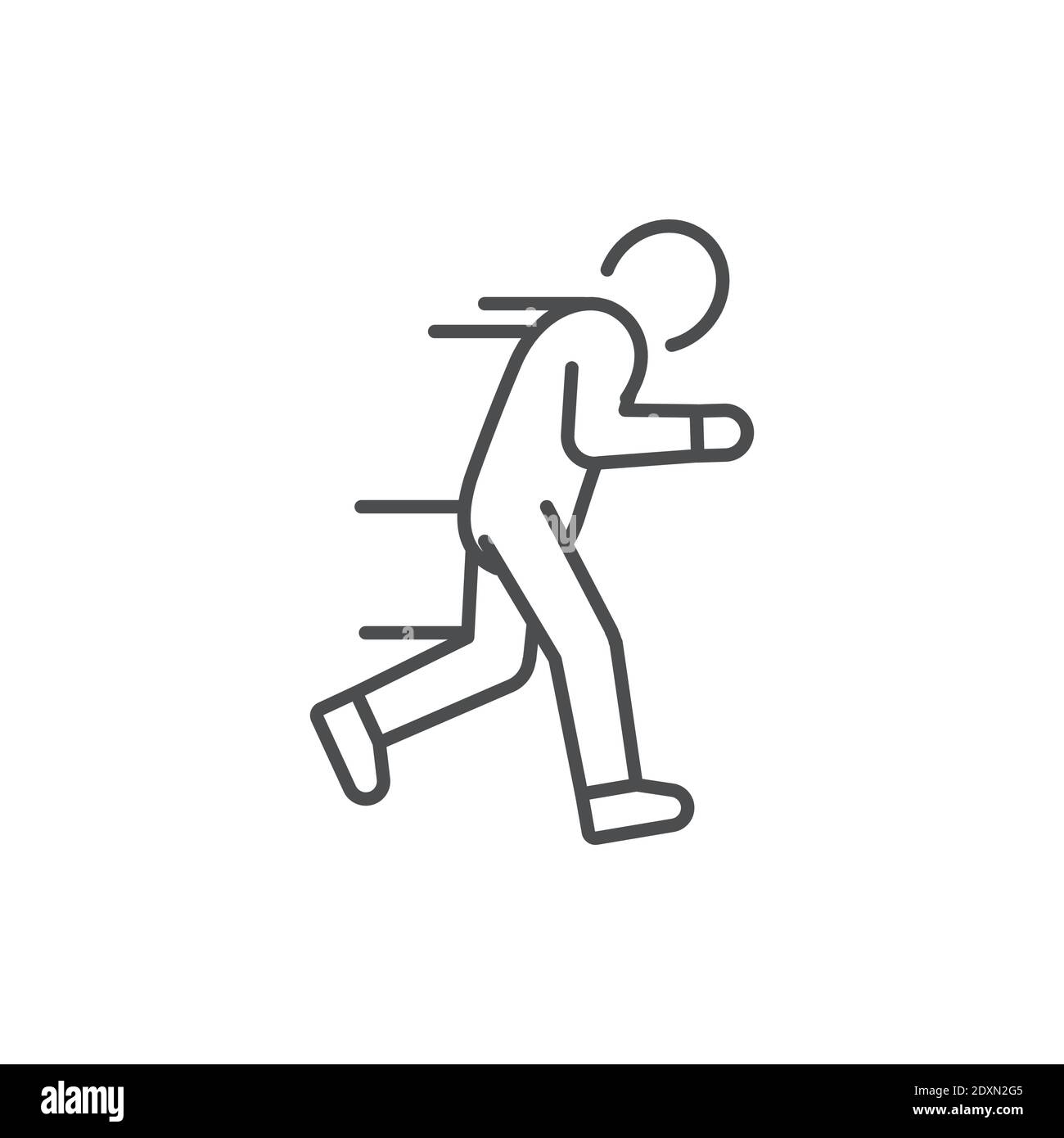 Symbol für die Linienfarbe „Run Away Emotion“. Melden Sie sich für Webseite, mobile App Stock Vektor