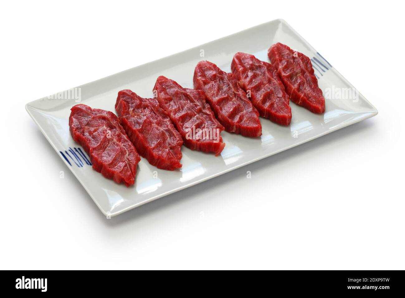 Ein seltener Teil von japanischem Wagyu-Rindfleisch namens Senbon Stockfoto