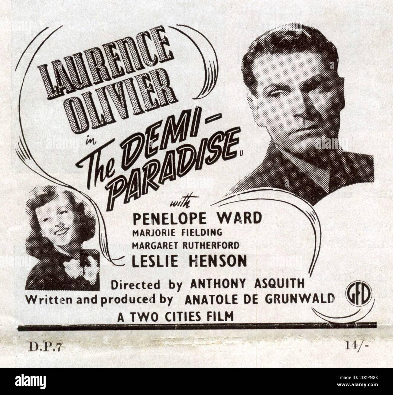 LAURENCE OLIVIER UND PENELOPE DUDLEY - IM DEMI-PARADIES 1943 Regisseur ANTHONY ASQUITH Autor / Produzent ANATOLE DE GRUNWALD Two Cities Films / General Film Distributors (GFD) Stockfoto