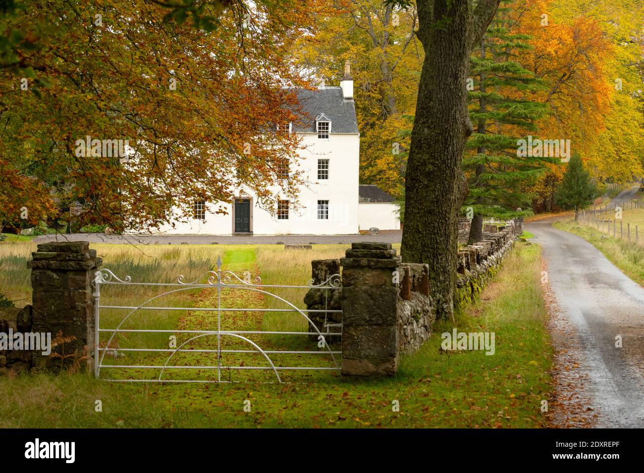 Dundonnell Mansion House, in der Nähe von Dundonnell am Little Loch Broom, Wester Ross in Schottland. Stockfoto