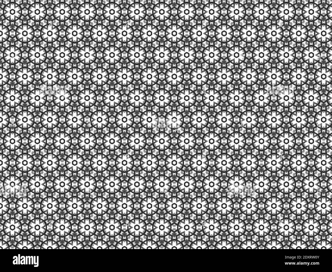 Schwarz nahtlose Sterne und Kreise Muster in schwarz auf weiß Hintergrund Stockfoto