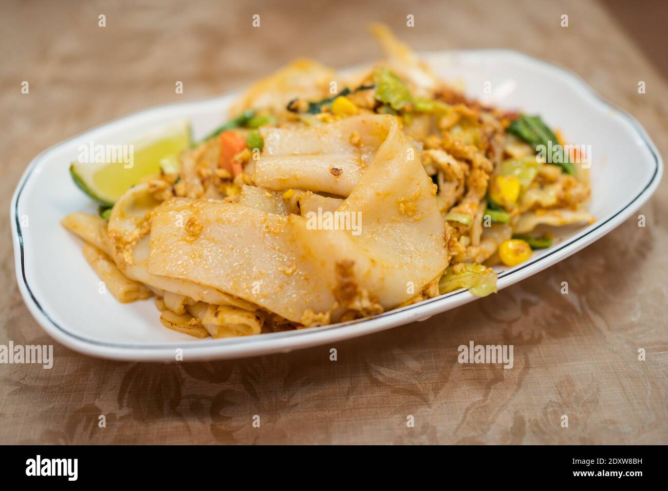 Detail Aufnahme von asiatischen Speisen Gericht gebratene Nudeln in Taiwan Stockfoto