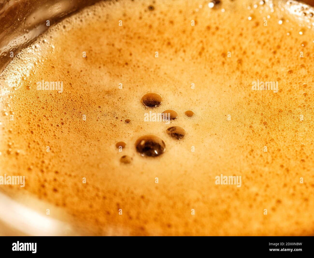 Nahaufnahme Schaumkaffee Espresso Stockfoto