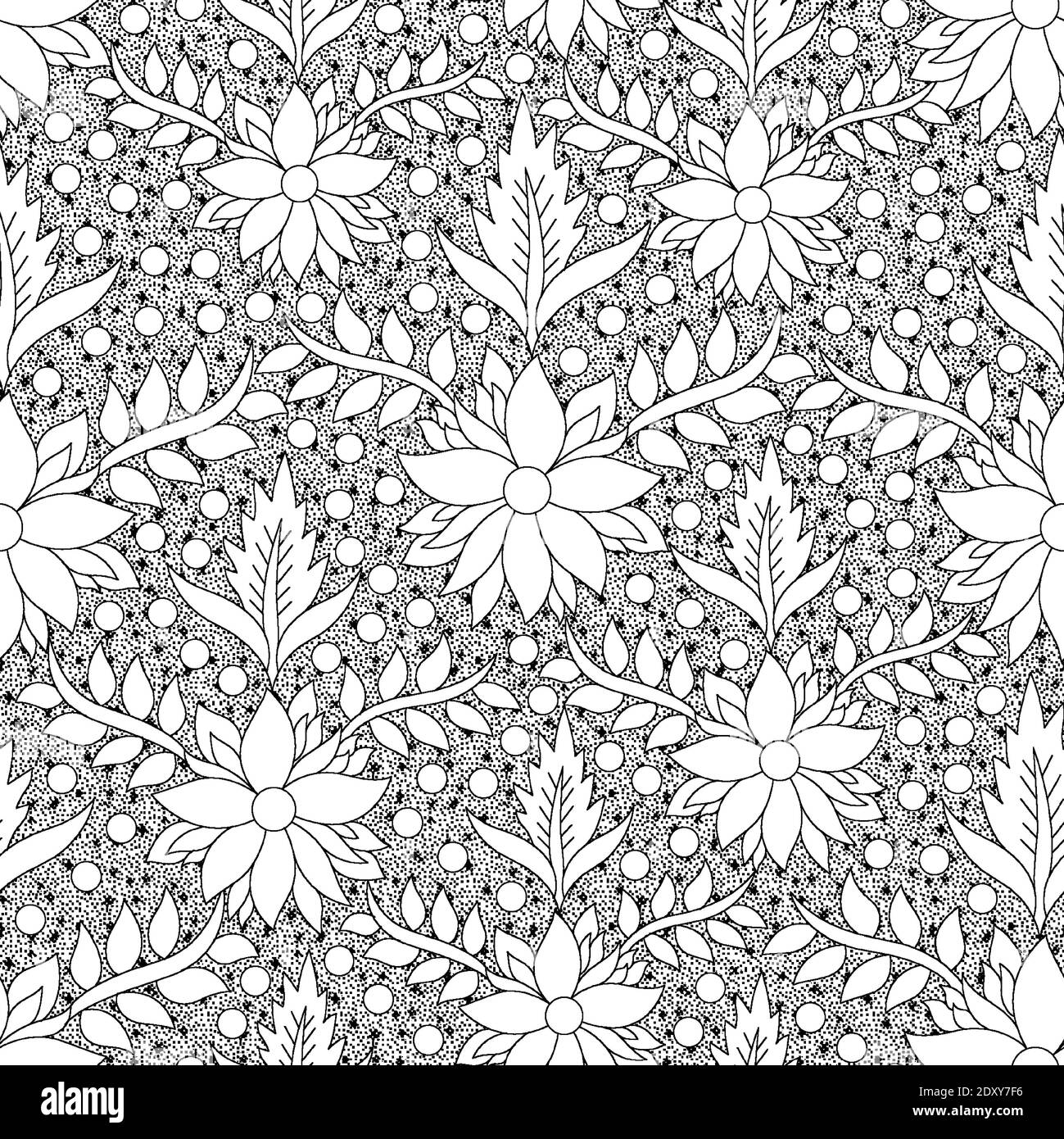 Nahtlose Luxus-Muster, Textil-Muster, Textur, Punkt, Blume, Design Stockfoto