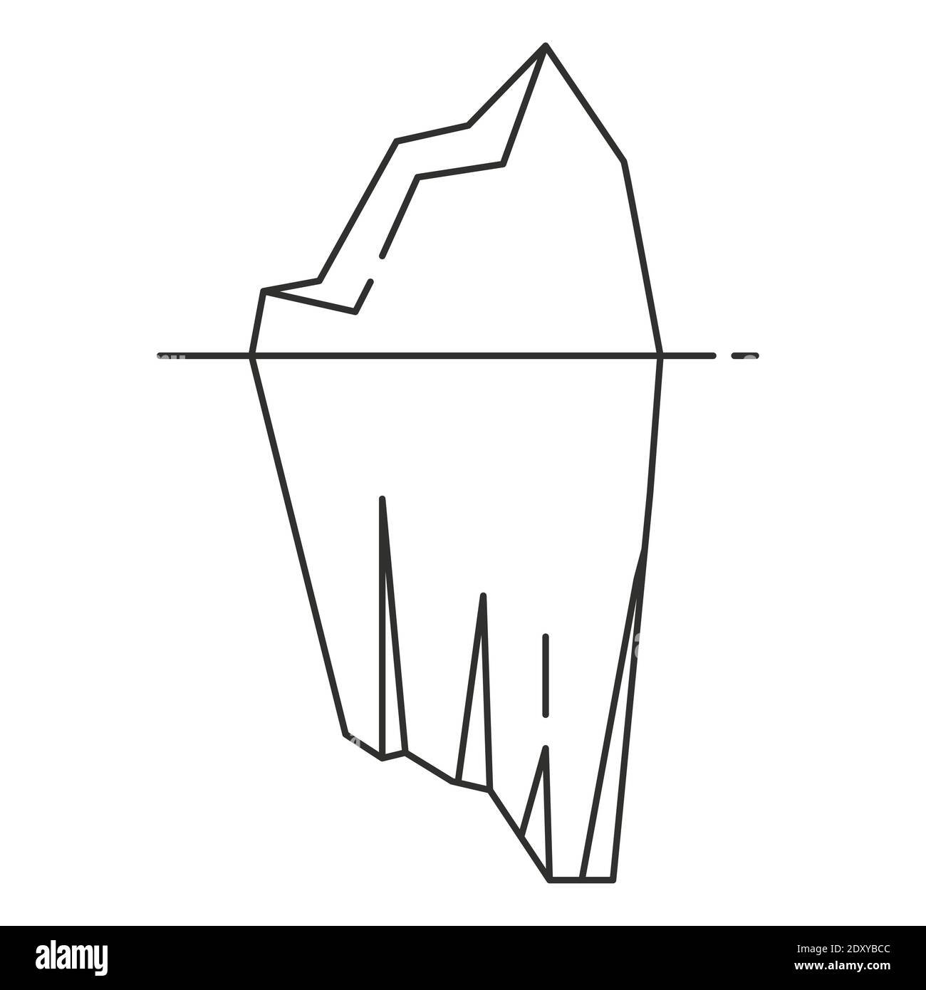 Eisberg-Symbol im Umriss-Stil. Vektorgrafik. Stock Vektor
