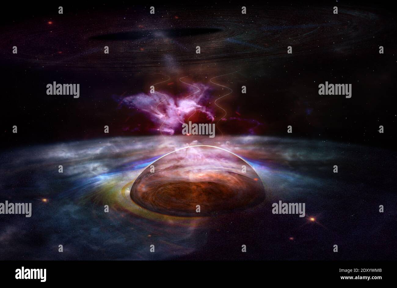 Im Weltraum. Elemente dieses Bildes, die von der NASA eingerichtet wurden. Stockfoto