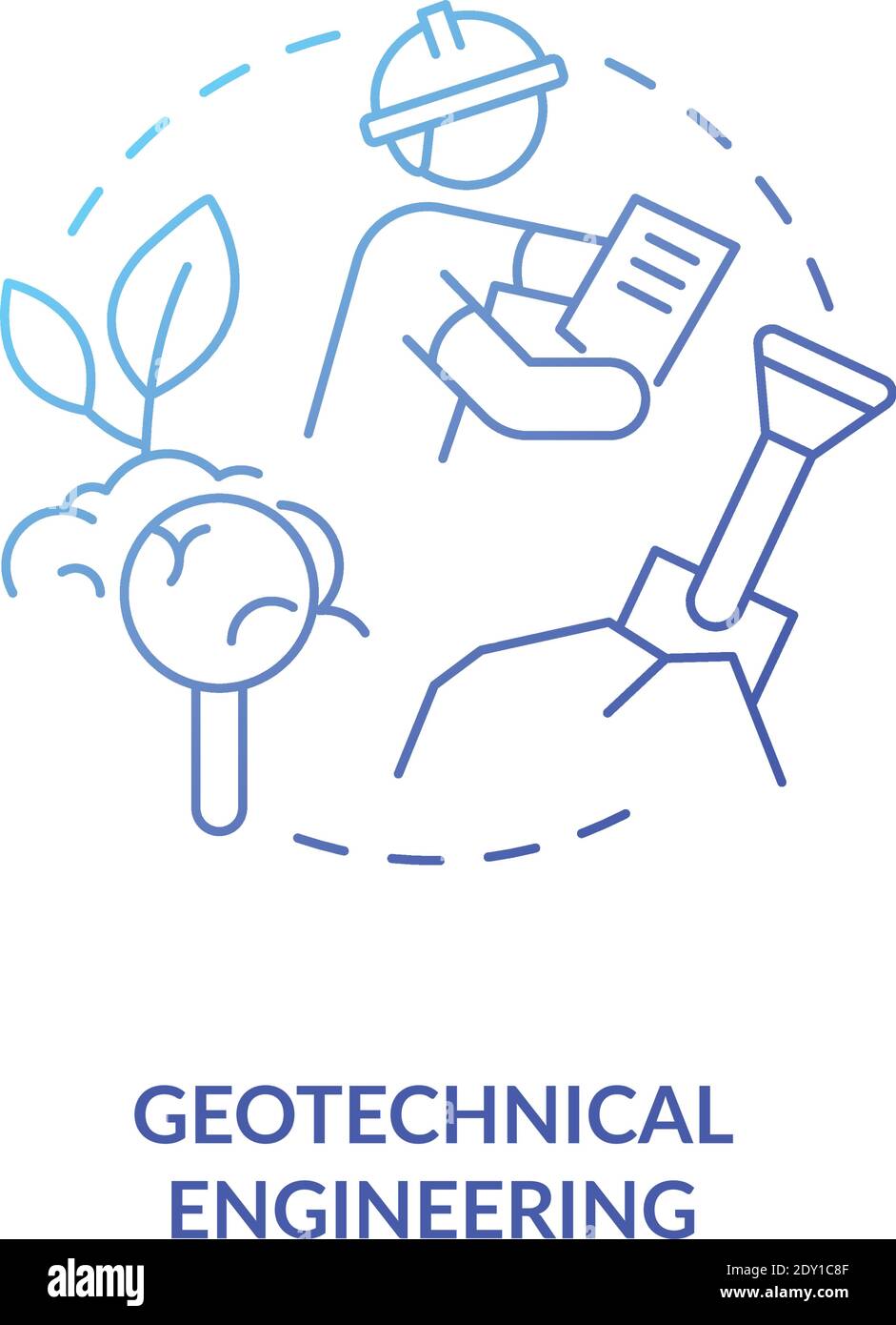 Geotechnical Engineering blaues Gradientenkonzept-Symbol Stock Vektor