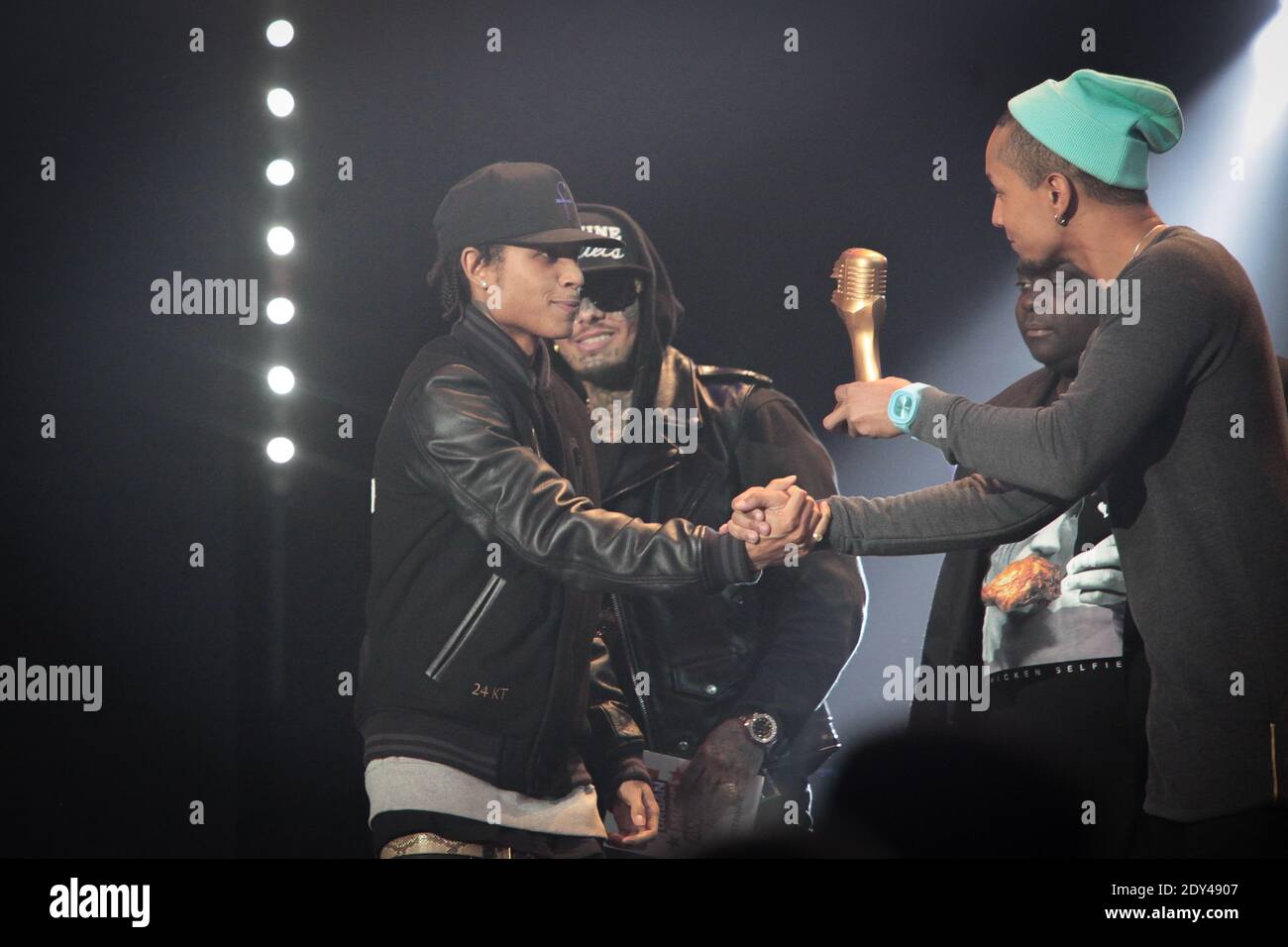 Joke wird mit der besten Punchline bei der "Race Urban Music Awards im Casino de Paris in Paris, Frankreich am 22. Oktober 2014 statt ausgezeichnet. Foto von Audrey Poree/ABACAPRESS.COM Stockfoto