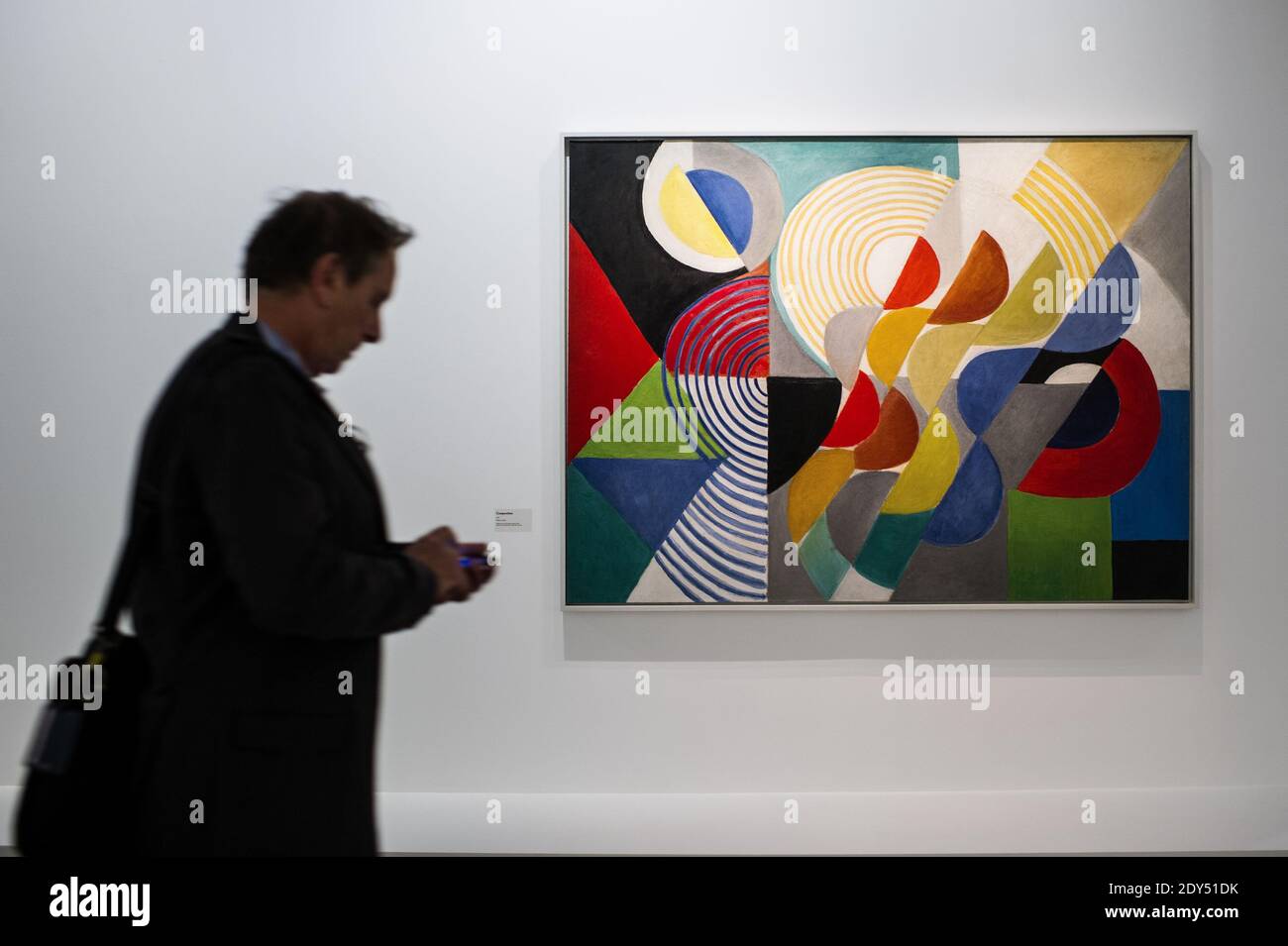 Ausstellungs-Retrospektive von Sonia Delaunay während des Pressetag im Museum of Modern Art in Paris, Frankreich am 3. November 2014. Diese Ausstellung wird am 15. April 2015 im Tate Modern Museum in London gezeigt. Foto Thierry Orban/ABACAPRESS.COM Stockfoto