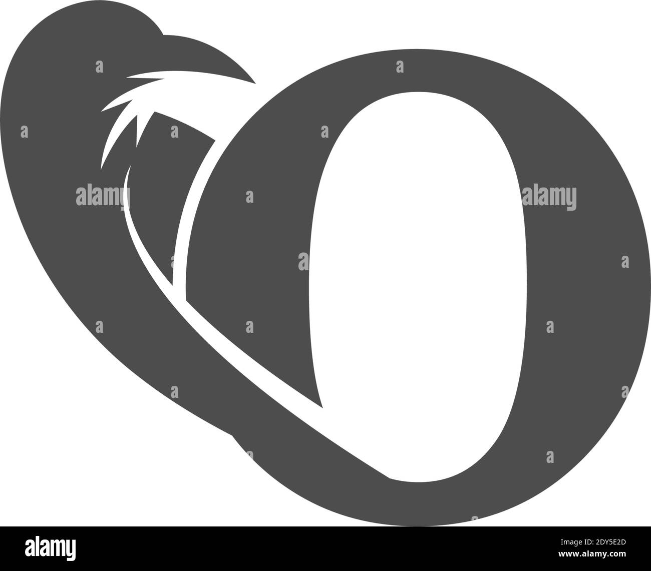 Buchstaben O und Krähe Kombination Symbol Logo Design Vektor Stock Vektor