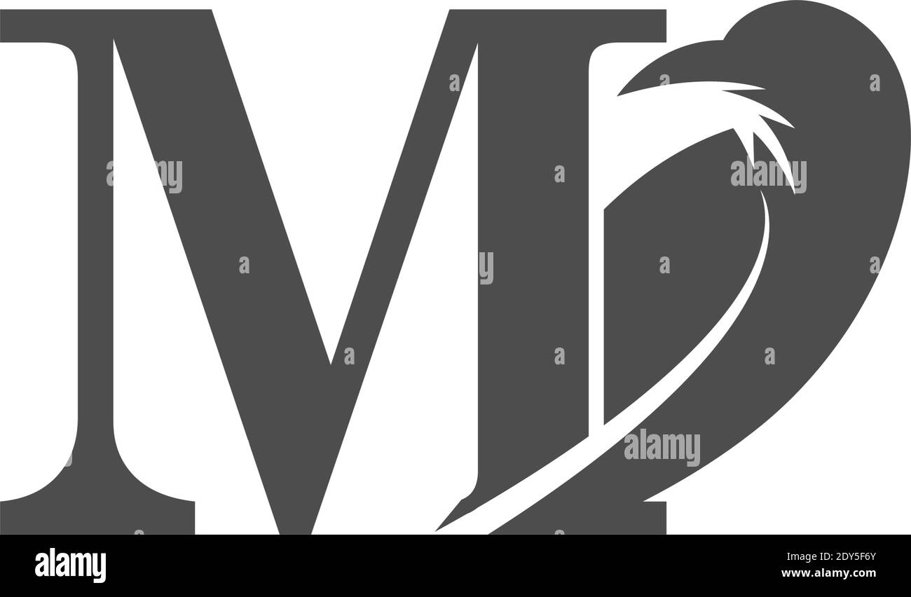 Buchstaben M und Krähe Kombination Symbol Logo Design Vektor Stock Vektor